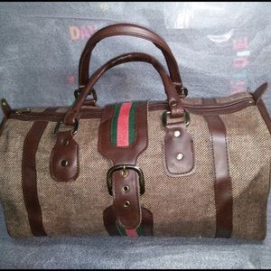 Leather & Canvas Duffel Bag